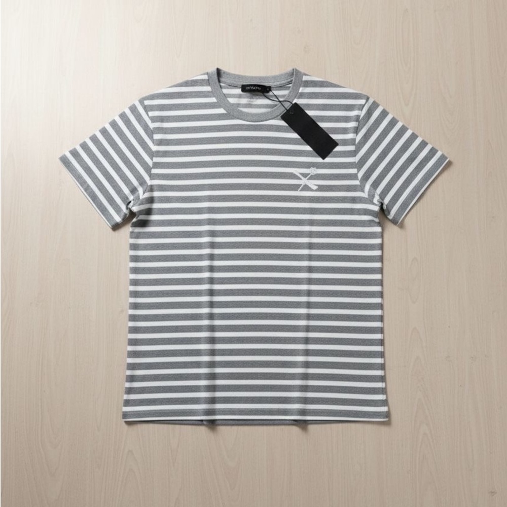 Classic Gray Striped Men's Tee-M